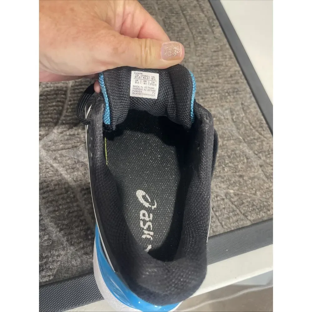 ASICS Gel Resolution 9.5 Black/Blue 1041A330-001 Men 9.5 Tennis Shoe Pickle Ball